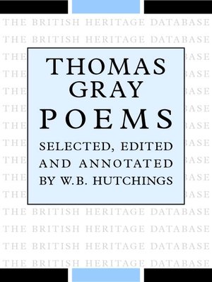 cover image of Thomas Gray : Poems - British Heritage Database Reader-Printable Edition